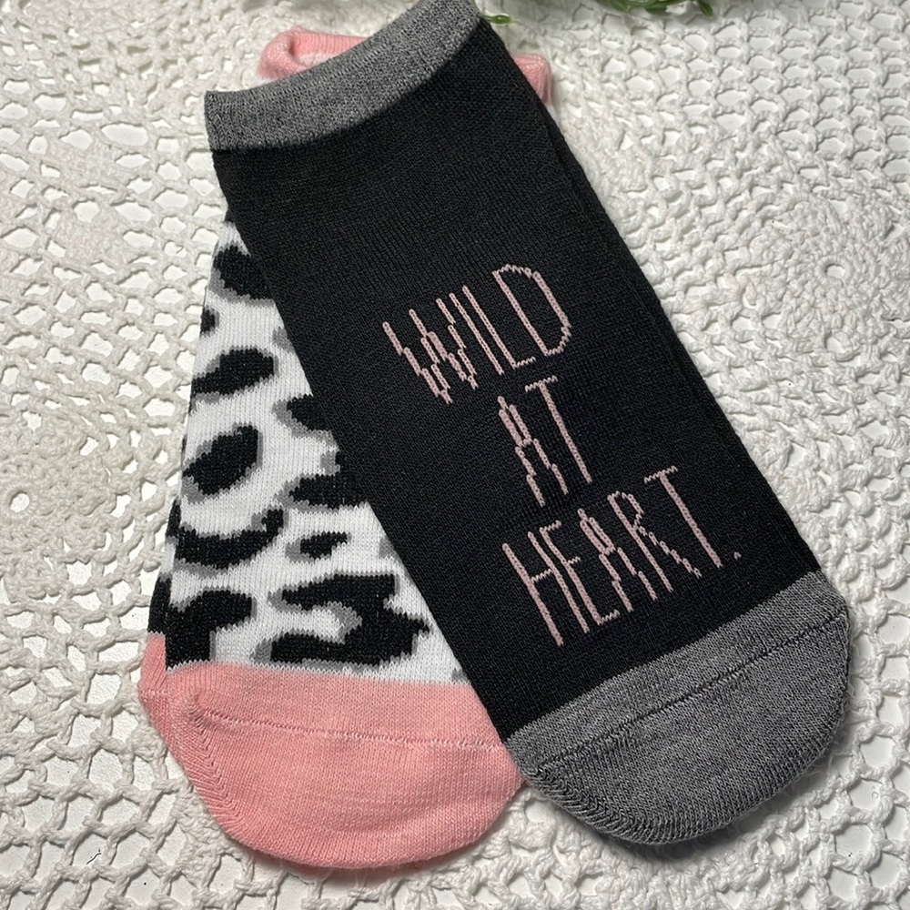 Wild At Heart Rae Dunn socks NEW! 💗2 for $20